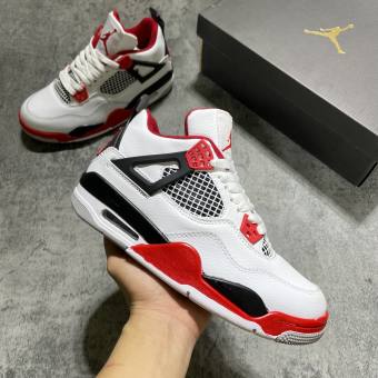 GIÀY JORDAN 4 TRẮNG ĐỎ - Bản S.C + Tặng Thêm 1 bộ dây + [Full Box, Full Bill + Full Phụ Kiện]