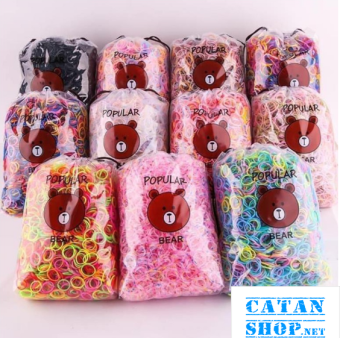 Set 4000 dây chun cột tóc cho bé , thun cột tóc nhiều màu + túi dây rút GD575-Thun4K