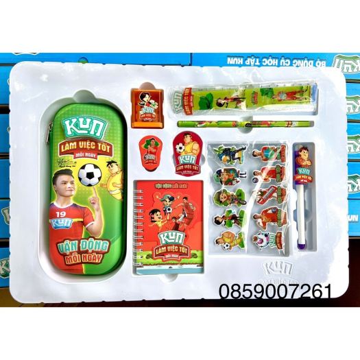 卍  Bộ đồ dùng học tập Kun - Bộ đồ dùng Kun set 9 món cao cấp