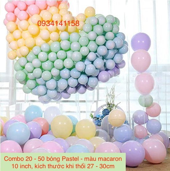 Combo 20-50 bong bóng Pastel-Bong bóng màu Macaron 10 inch-Kích thước 27-30 cm sau khi thổi, trang trí tiệc, sinh nhật, bé chơi