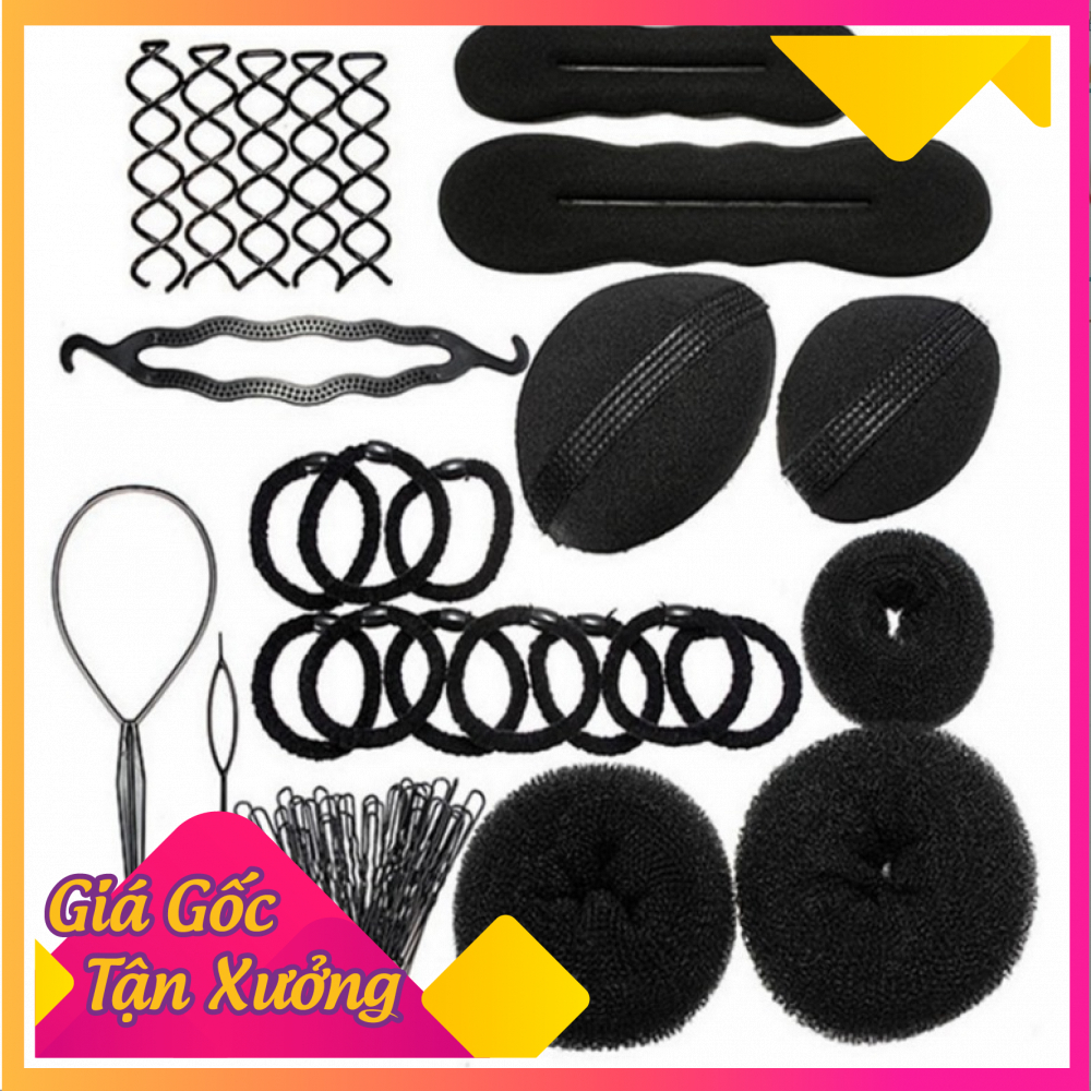[HCM] Bộ Dụng Cụ Làm Tóc 60 Chi Tiết Giúp Tạo Nhiều Kiểu Tóc Cực Xinh - Dụng Cụ Hỗ Trợ Làm Tóc Dễ Dàng - Phụ Kiện Làm Tóc Giá Rẻ Siêu Tiện Lợi