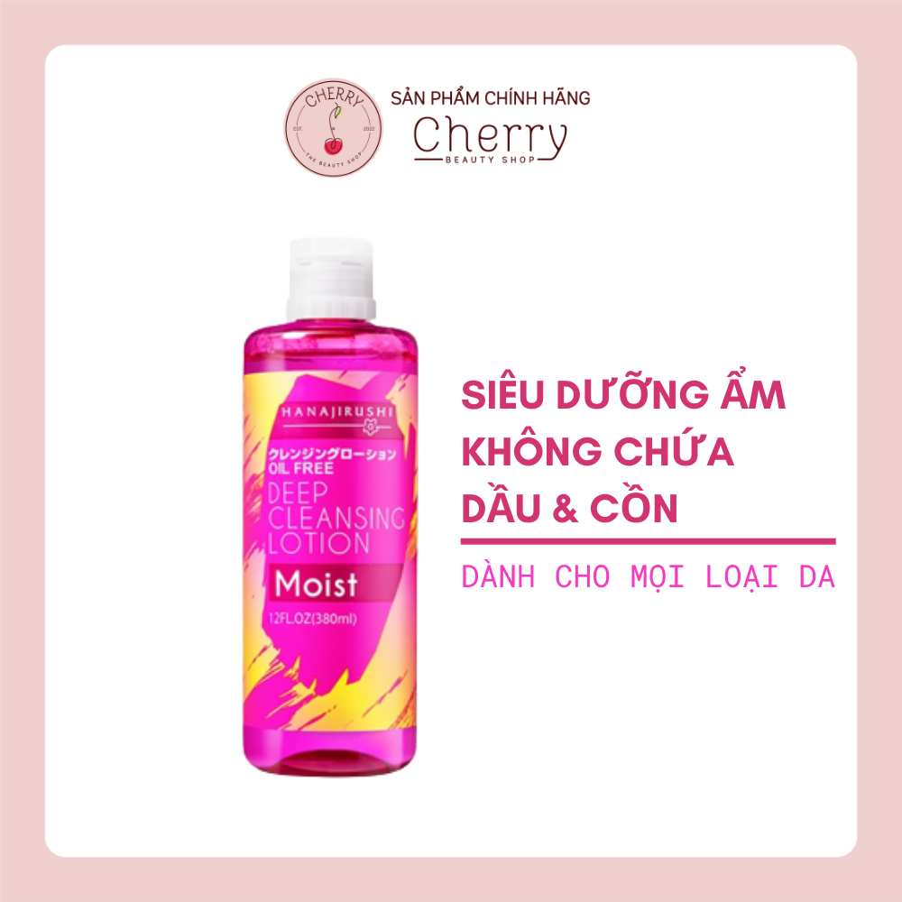 Nước tẩy trang hanajirushi siêu dưỡng ẩm không chứa dầu và cồn 380ml