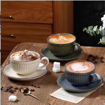 Bộ tách cafe gốm sứ cao cấp kèm đĩa sang trọng lịch sự