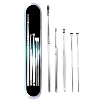 Lấy ráy tai, dụng cụ lấy ráy tai, bộ dụng cụ lấy ráy tai cho bé, bộ 6 món dụng cụ lấy ráy tai đủ kích cỡ Chất liệu inox bền sạch, làm sạch tai hiệu quả