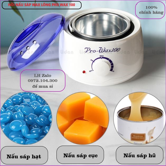 Nồi nấu sáp wax lông pro wax 100  (tặng que lấy wax)