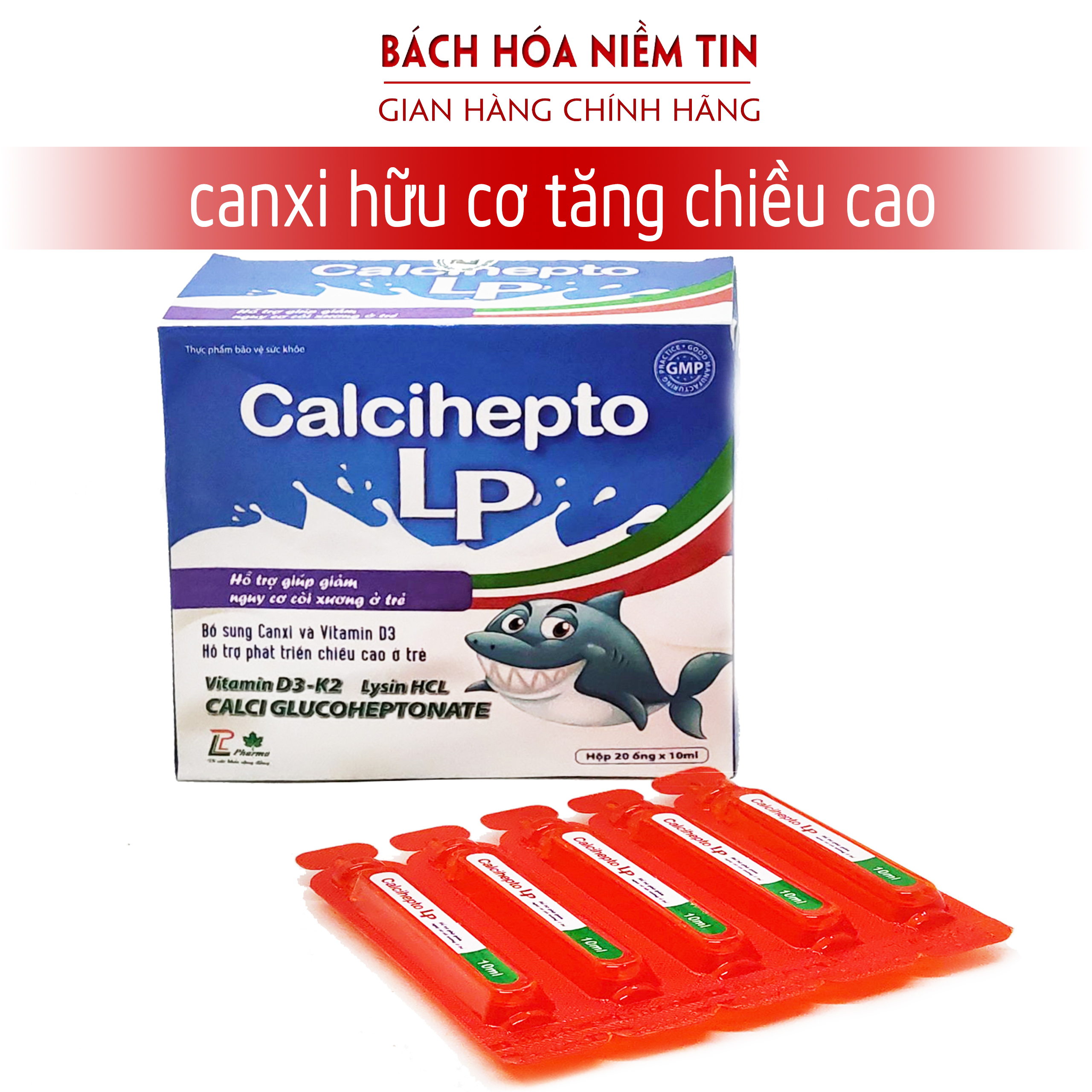 Siro canxi hữu cơ, vitamin D3 cho bé từ 6 tháng tuổi - Calcihepto LP