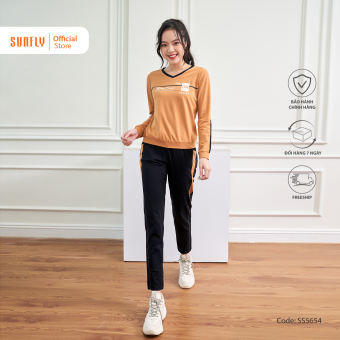 Bộ Đồ Thể Thao Nữ Cotton SUNFLY Áo Dài Quần Dài SS5654