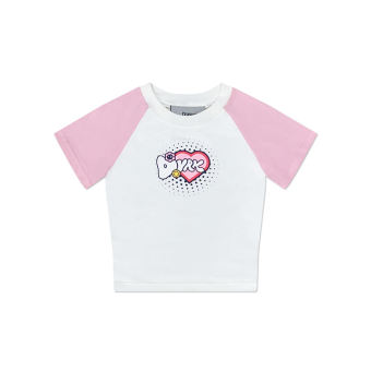 DVRK - Áo thun raglan nữ tay ngắn cổ tròn họa tiết HEART - DVRK - 22SS