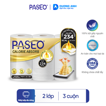 Giấy bếp đa năng Paseo Calorie Absorb 3 cuộn 2 lớp