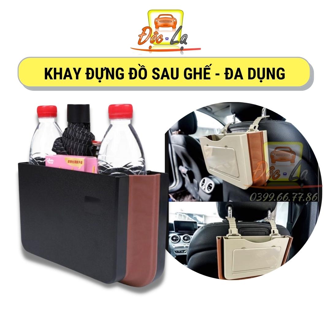 (hàng mới) Khay đựng đồ sau ghế ô tô - dòng nâng cấp có thêm khay kẹp chai nước và để đồ bên ngoài
