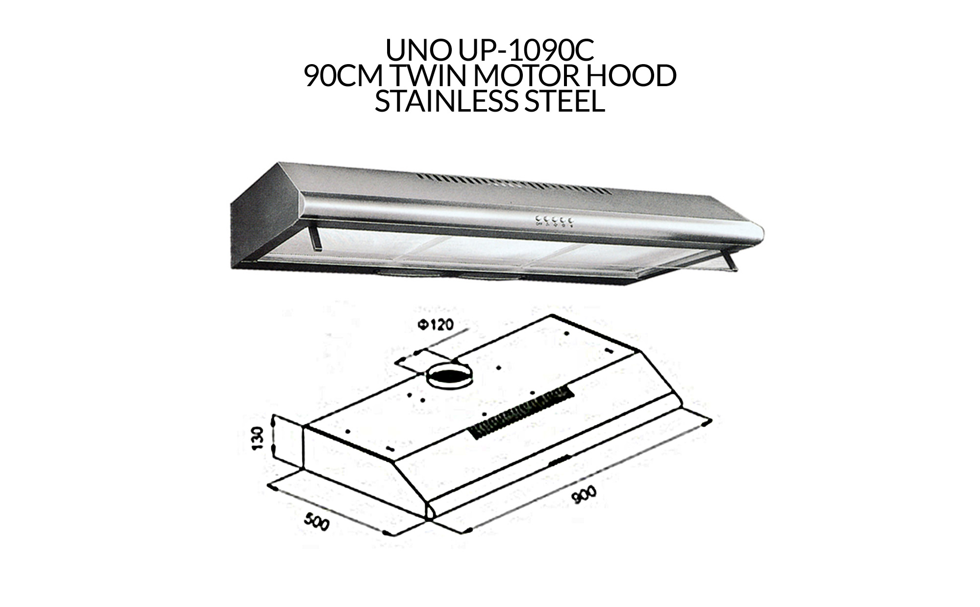 [BULKY] UNO TWIN MOTOR HOOD UP-1090C ***1 YEAR UNO WARRANTY***