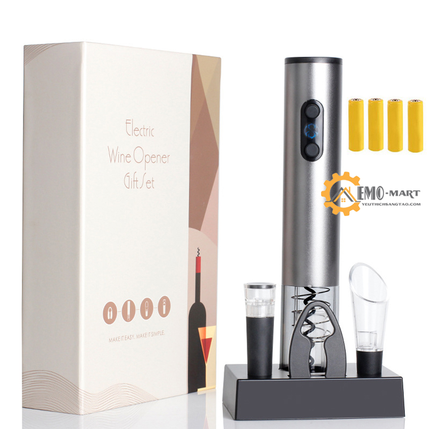 [FreeshipMAX] Bộ dụng cụ mở rượu vang tự động 4 in1 v2 pin sạc
