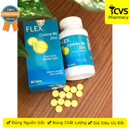 FLEX CYSTINE B6 ZINC - Viên uống chống rụng tóc đồng thời giúp mọc tóc nhanh trở lại và bóng mượt hơn cvspharmacy