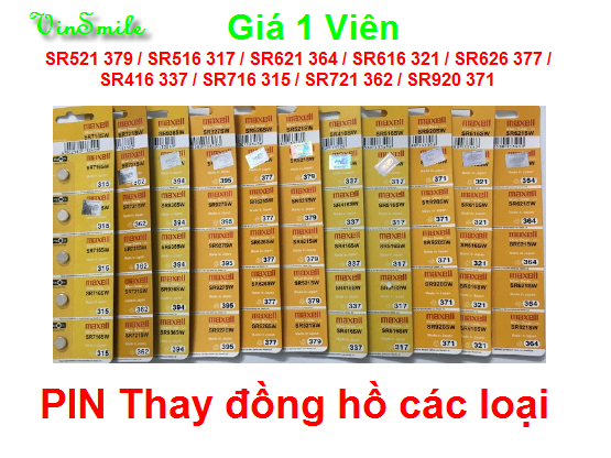 pin đồng hồ Maxell SR621-SR616-SR626-SR521-SR516--SR416-SR716-SR721-SR920-SR916-SR936 [1 viên]