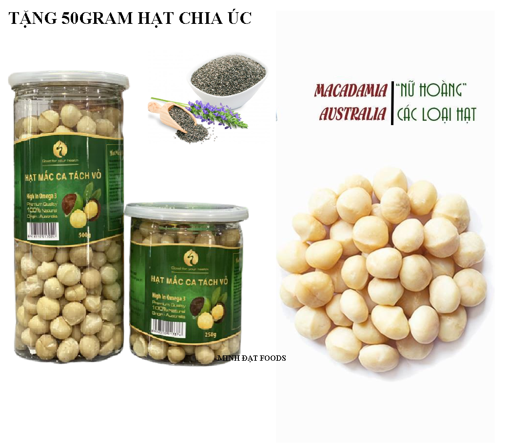Nhân Hạt macca, Mắc Ca Úc, Hạt Mắc Ca Tách vỏ nhân to không hôi dầu NK Từ Australia FONUT đóng gói Việt Nam - nhân hạt maccadamia