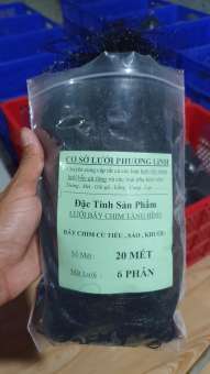 20 mét lưới bẫy cu tiểu , tổng hợp chim ngày ( lỗ 6 phân chiều cao 5m 4 dây 3 túi ) lưới cước thái màu đen tàng hình