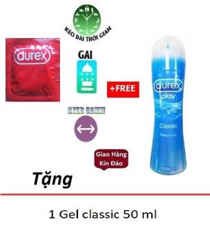 Bộ 1 BCS Durex Tặng  1 chai Gel bôi trơn Durex Play Classic 50ml
