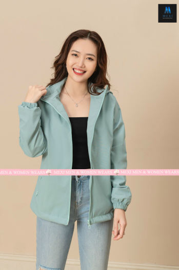 Áo khoác gió nữ 2 lớp cao cấp Hidoli, áo gió nữ 2 lớp chống nước
