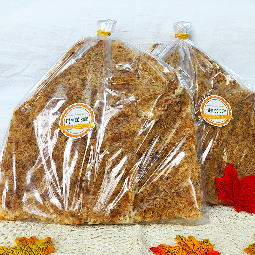 500Gram Cơm cháy siêu chà bông Tiệm Cô Bờm, sốt kho quẹt mắm hành đậm đà