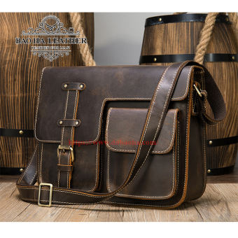 Túi đeo chéo nam dáng ngang da bò sáp cao cấp - BHM1050