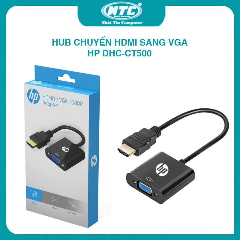Hub chuyển từ hdmi sang vga hp dhc-ct500 hỗ trợ fullhd - siêu bền - nhất tín computer