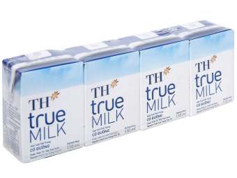 Thanh Hoá - Lốc 4 hộp sữa tươi tiệt trùng có đường TH true milk110ml