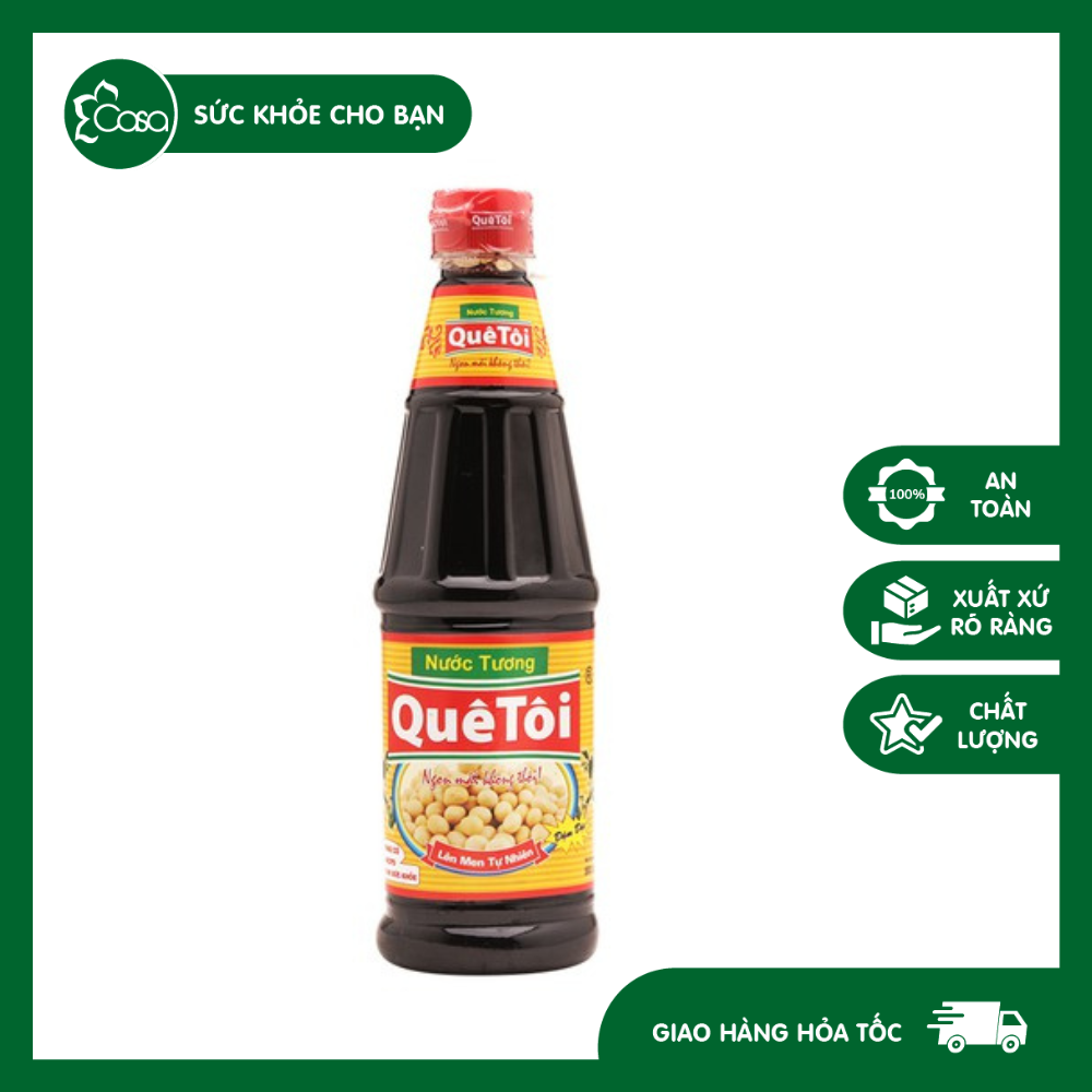 Nước tương xì dầu quê tôi 500ml - tương đen | chay casa
