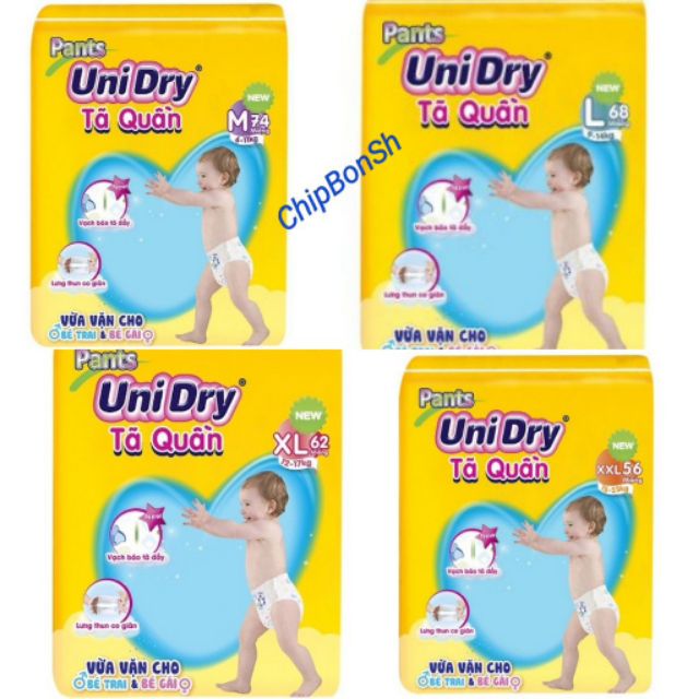 Tã quần unidry m74/l68/xl62/xxl56