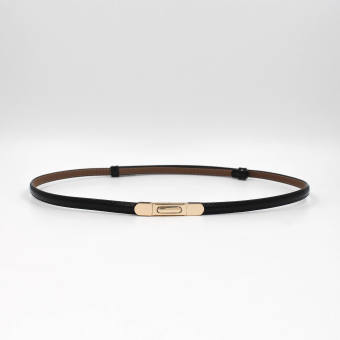 Đai thắt eo da thật bản nhỏ 1cm khóa bấm Aaa Jeans