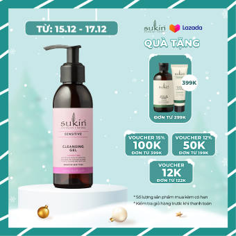 Sữa Rửa Mặt Dành Cho Da Nhạy Cảm Dạng Gel Sukin Sensitive Cleansing Gel 125ml (HSD: 07/2023)