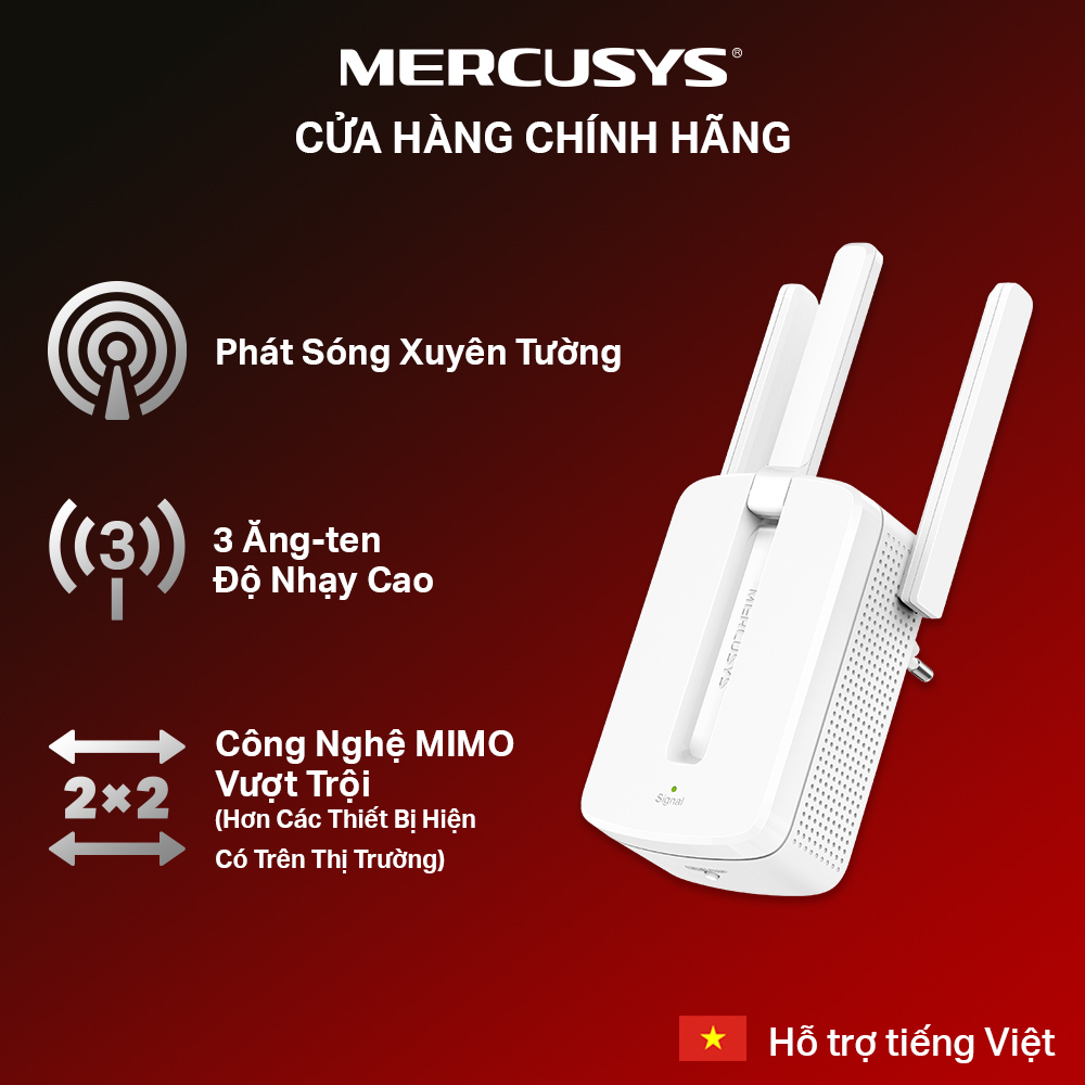 Bộ kích sóng wifi 3 râu Mercusys cực mạnh,tăng sóng wifi,kích wifi,bộ tiếp nối sóng wi-fi - SỈ TOÀN QUỐC