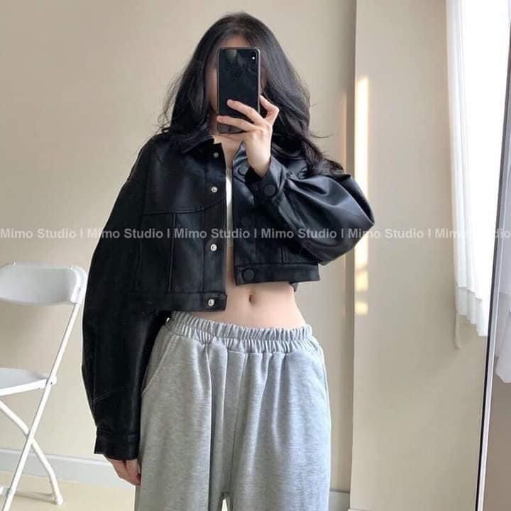 HOÀN TIỀN 15% - Áo khoác da croptop basic áo khoác da nữ phong cách cá tính trẻ trung năng động mặc đi chơi đi học đi làm