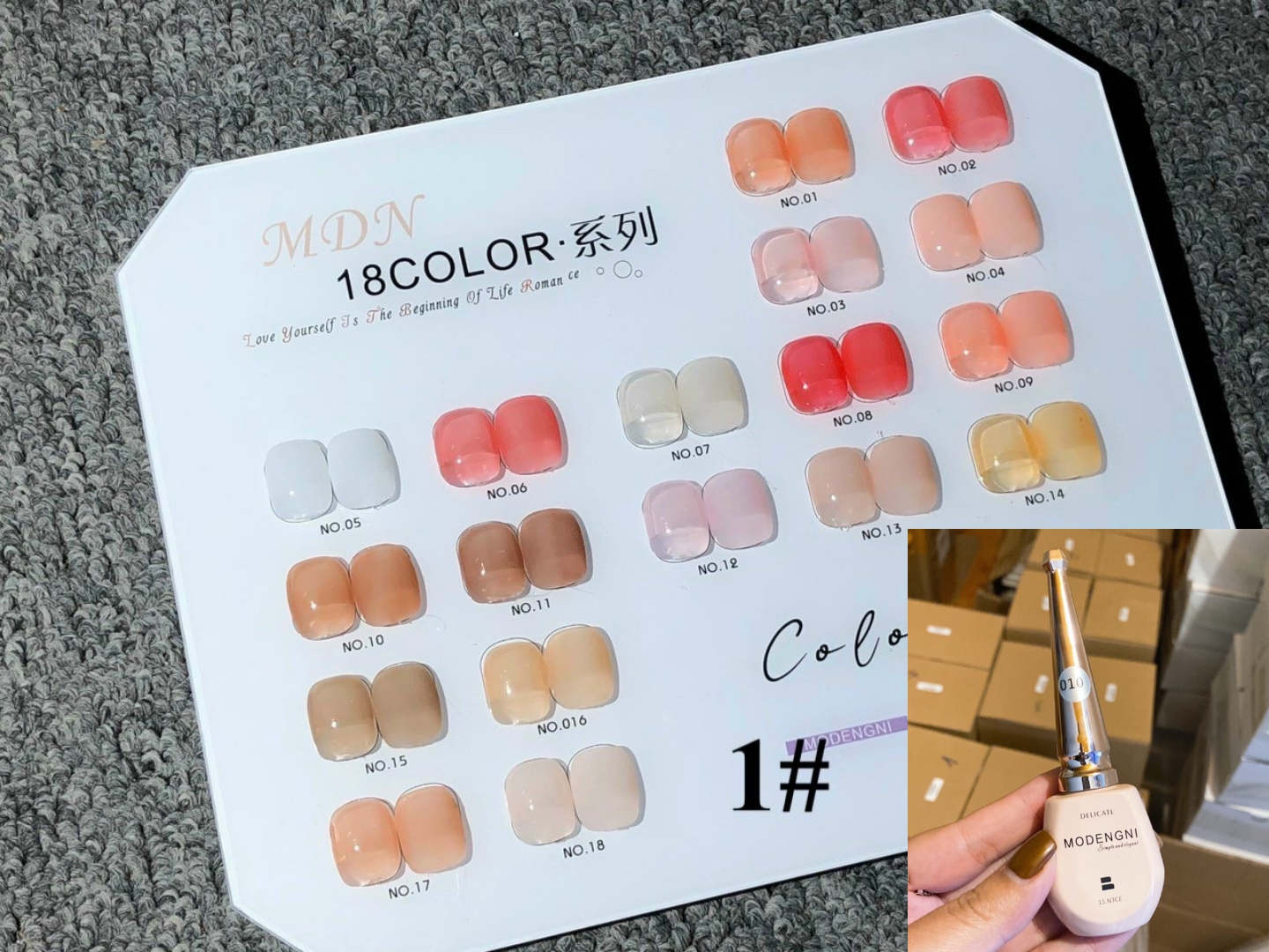 Sơn Gel Thạch Modengni Sét sơn 9 mầu Sơn Mượt Bóng, màu Nhẹ Nhàng