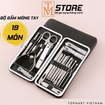 Bộ bấm móng tay 19 món thép không gỉ - Bộ cắt móng tay làm nail cao cấp