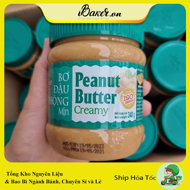 Bơ đậu phộng mịn golden farm - hũ 340g, 170g