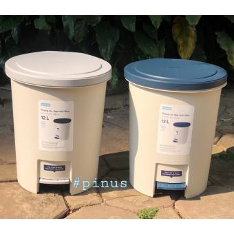 Thùng rác nhựa Hiro Inochi nắp tròn dung tích 6L đẹp tiện dụng