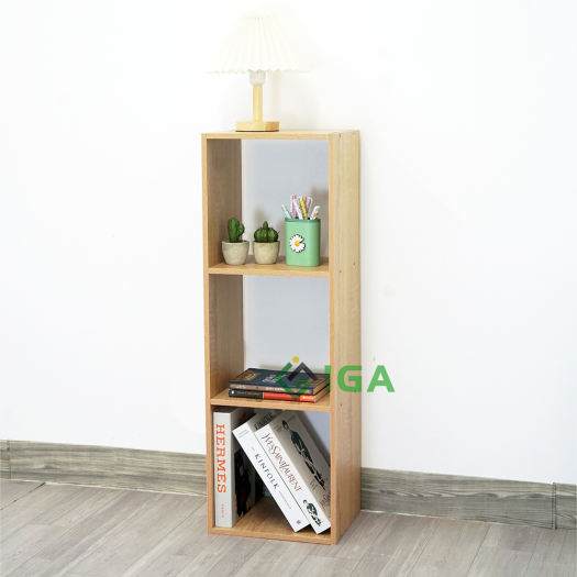 kệ gỗ tổ ong, kệ sách tổ ong màu vân gỗ giá rẻ cho phòng khách  - GP100