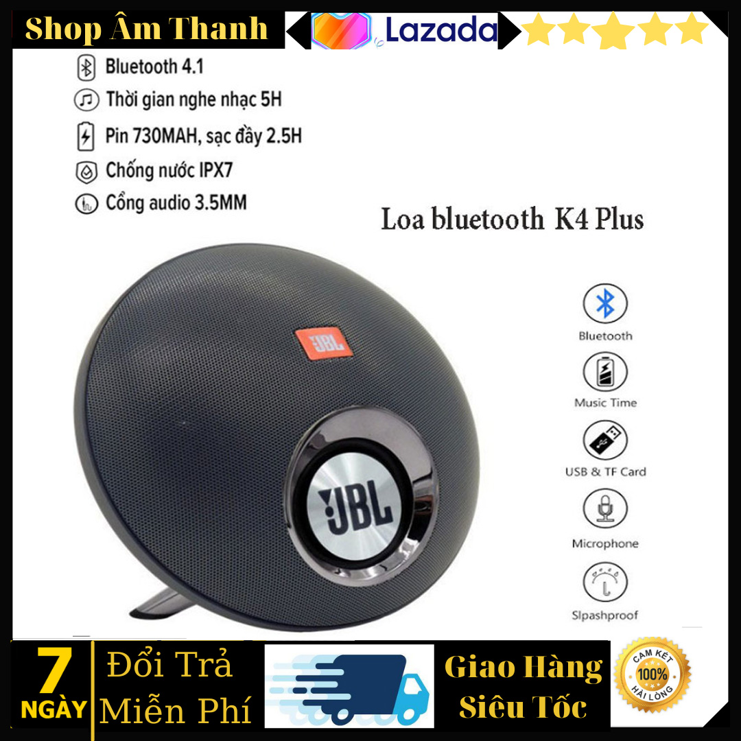 Loa di động Loa Bluetooth JBL K4+ plus Công Suất Lớn Kiêm Pin Sạc Dự Phòng - Loa bluetooth JBL K4+ Loa đĩa bay thiết kế độc đáo Âm Thanh to rõ sóng động , Thời lượng pin lớn , Chất âm rất ấn tượng Bảo Hành 12 Tháng