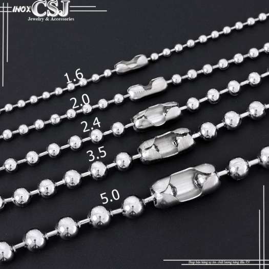 DÂY CHUYỀN BI INOX 5mm CỰC ĐẸP KHÔNG ĐEN
