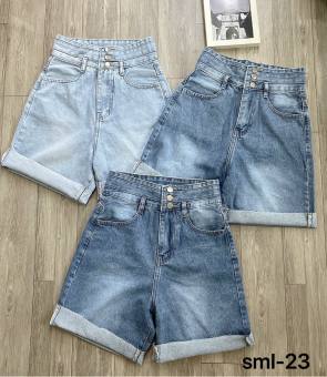 Quần Short Ngố Jean Nữ Lưng Cao 3 Nút-JT