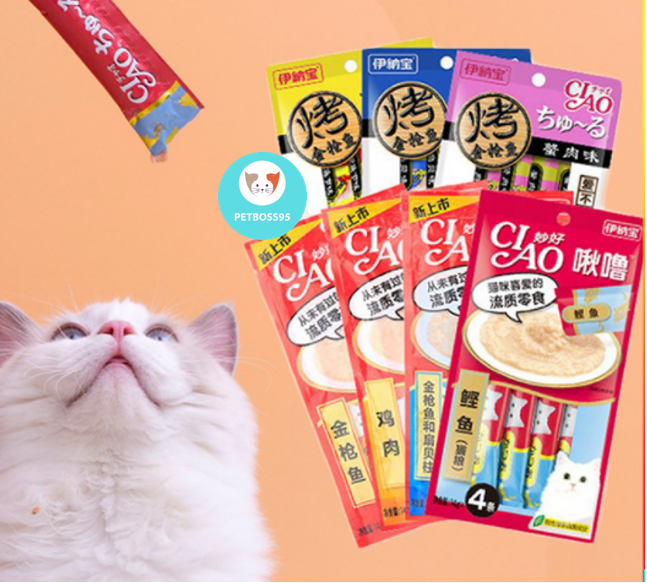 Combo 5 & 10 gói súp thưởng ciao churu cho mèo