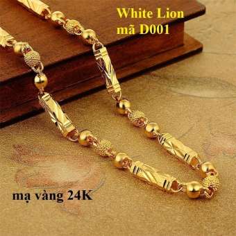 Dây chuyền nam khắc rồng - Vòng cổ ống trúc mạ vàng 24k (loại to)