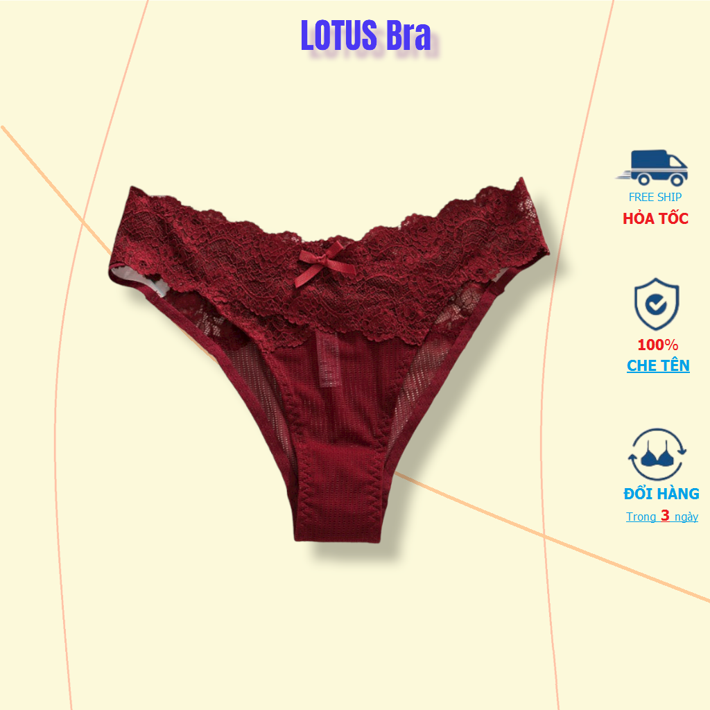 Quần lót nữ cao cấp quần lót ren thiết kế dáng V Sexy eo hông khoét sâu gợi cảm