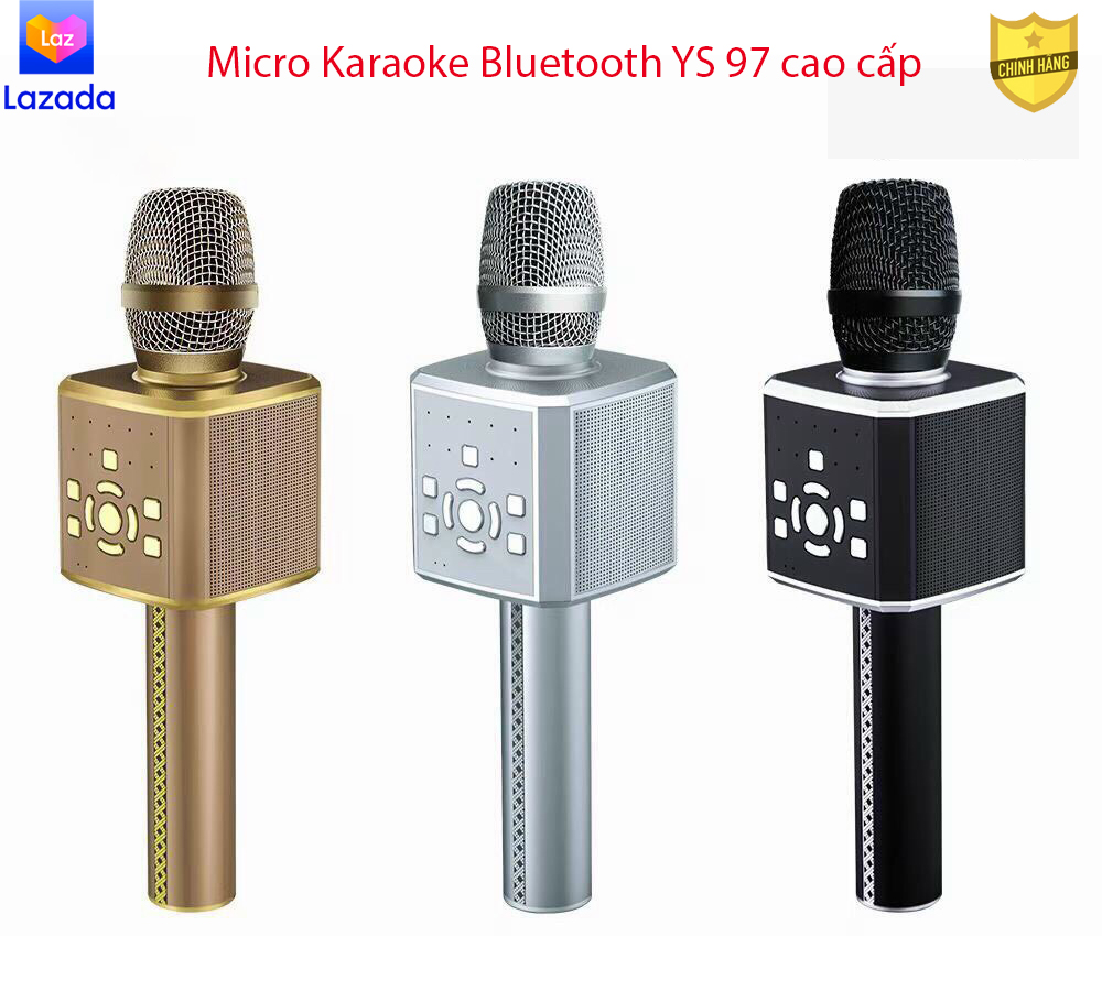 Micro bluetooth, micro hát karaoke không dây ys-97, âm bass cực đỉnh mic bắt giọng rất tốt, khả năng bắt và hút âm tốt chống hú.
