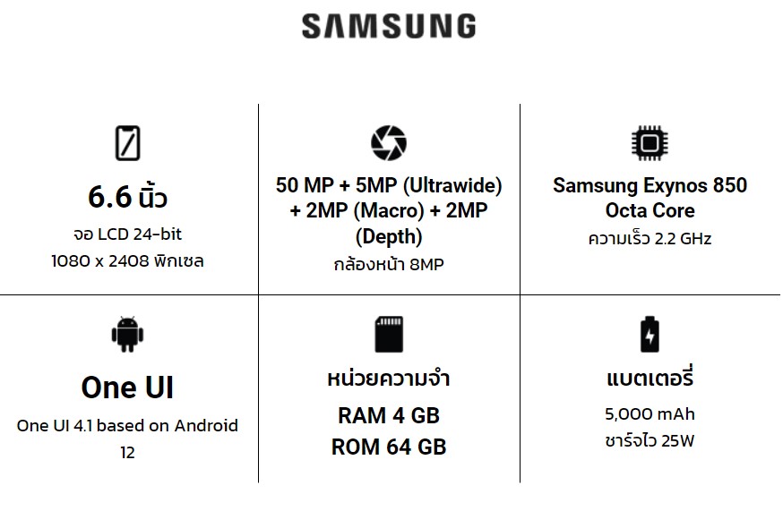 ภาพประกอบคำอธิบาย [ใหม่ล่าสุด] SAMSUNG Galaxy A33 5G Exynos 1280  แบต 5000mAh ชาร์จไว25W SixteenPhone