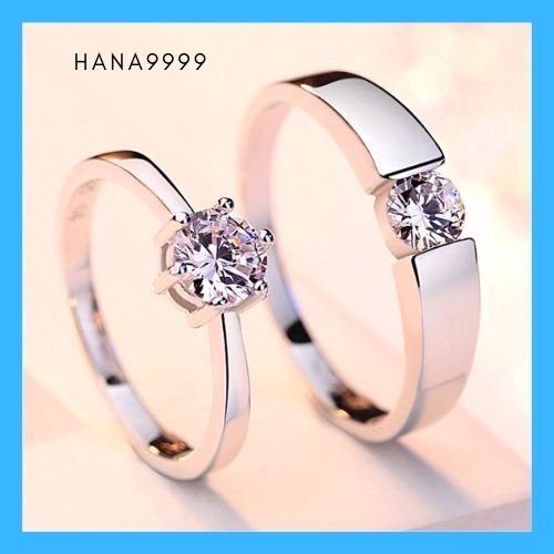 [HCM]Nhẫn cặp tình yêu tự điều chỉnh kích thước bạc s925 cao cấp kèm hộp