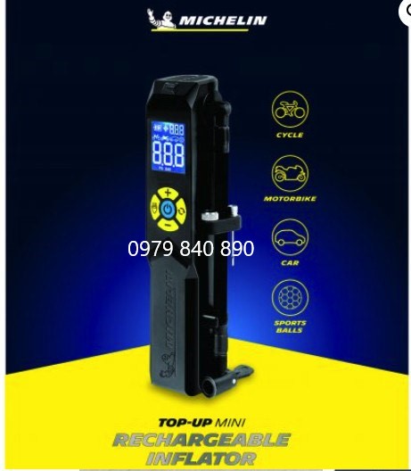 Máy bơm lốp xe đạp , xe máy , ô tô sử dụng Pin sạc Michelin 3321 - Chính hãng Michelin