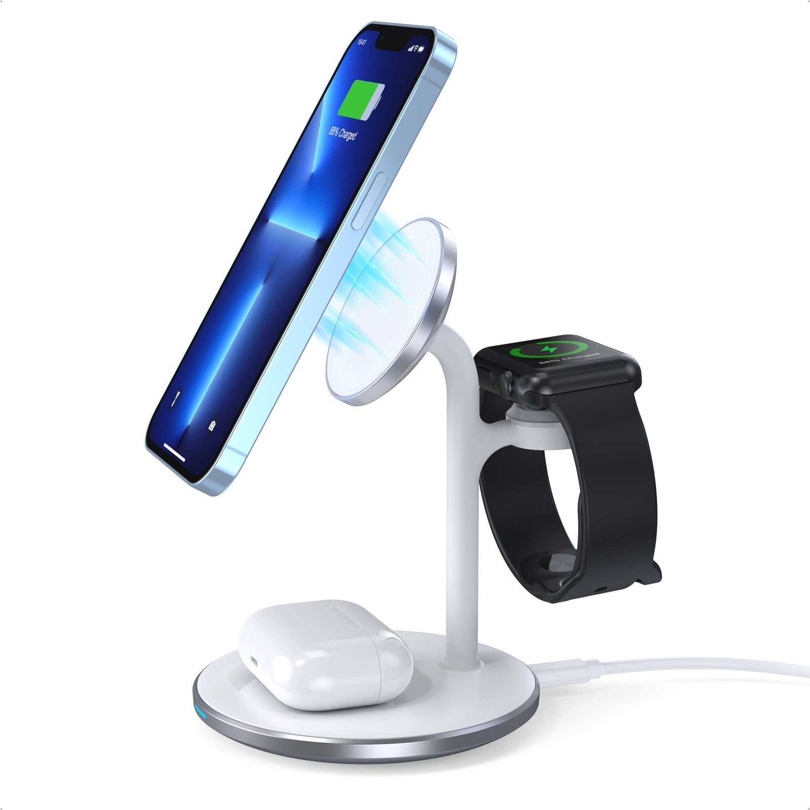 Denk choetech bộ sạc không dây nhanh magsafe 20w 3 trong 1 đế sạc điện thoại bộ sạc airpods bộ sạc apple watch