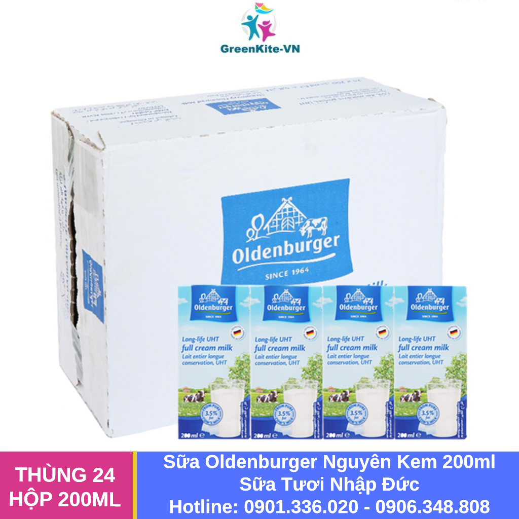 [Thùng 24 Hộp] Sữa Tươi Oldenburger Nguyên Kem 200ml - Sữa Tươi Nhập Khẩu Đức