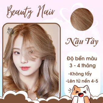 Thuốc nhuộm tóc Nâu Tây, thuốc nhuộm tóc màu Nâu Tây, không tẩy,thuốc nhuộm tại nhà, Beautifull Hair